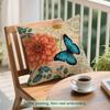 1 Vintage Stamp Butterfly Floral Cushions Pillowcase Polyester Cushion Cover Throw Pillow Pillowcover Home Car Sofa Decor