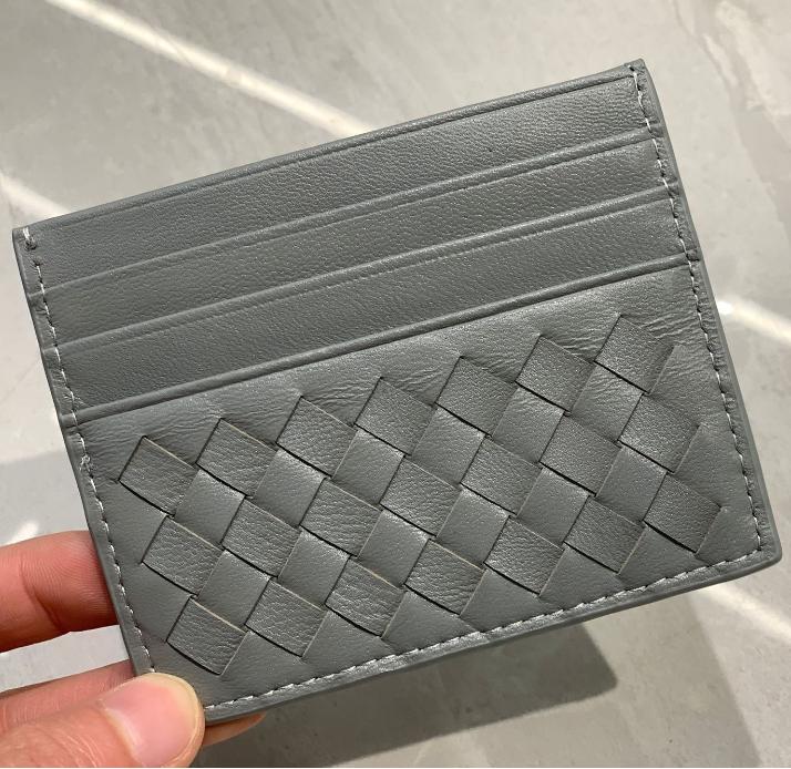 Aus Schaffell gewebter, ultradünner Kartenhalter aus echtem Leder mit mehreren Steckplätzen für den tragbaren Ausweishalter für Herren im Business-Stil, Mini-Kartentasche