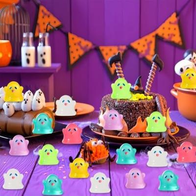 12PCS Micro Landscape Resin Ghost Figurines Glow Creative Mini Halloween Ghost Figurine Cute Miniature Ghost Statue Gift Toy