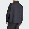 Adidas Originals Essential Premium Essentials Overshirt Solid Color Large Pocket Single-Breasted Long Sleeve Jacket Men Jacket Black IS1805