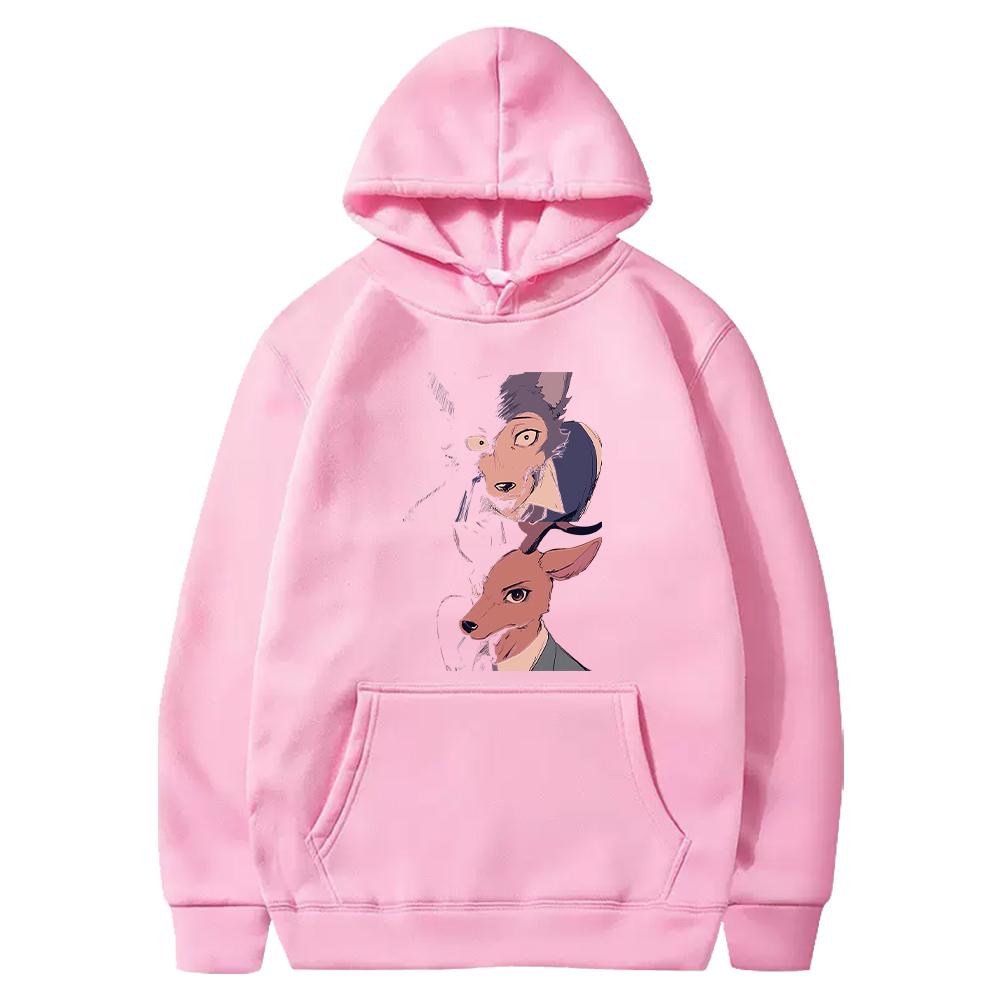 Hot Manga BEASTARS Hoodie Legoshi Rouis Graphic Print Sweatshirt Men Women Clothing Long Sleeve Hooded Harajuku Male Streetwear