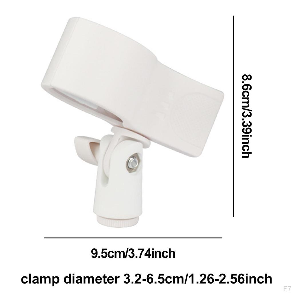 2 Microphone Holder Clips for Mounting, Adjustable Knob Included