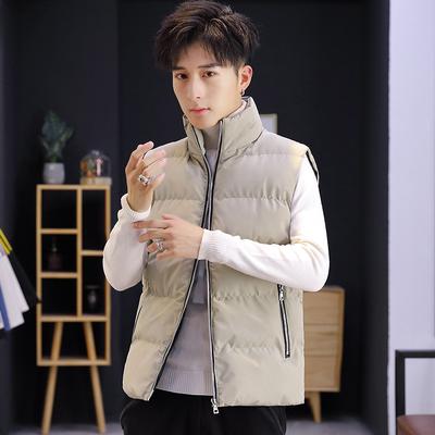 Autumn and Winter Jacket Warm Down Cotton Korean Version Stand-up Collar Vest Men