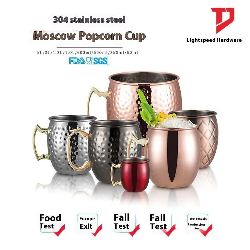 500 ml Mule Cup Edelstahl Cocktail Cup Bier Cup Kupferbecher Cocktai Wein Kaffeetasse Champagner Party Bar Drinkware Tools