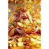 Fengshui God of Wealth Canvas Painting Wall Art Luxury Golden Lucky Money Gods Poster Prints For Office Living Room Home Decor