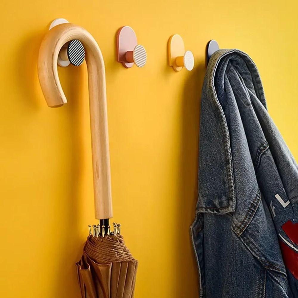 4pcs Home Use Easy Install Adhesive Wall Hooks Wall Mounted Removable Towel Hooks Space-Saving Hanging Hooks Bathroom