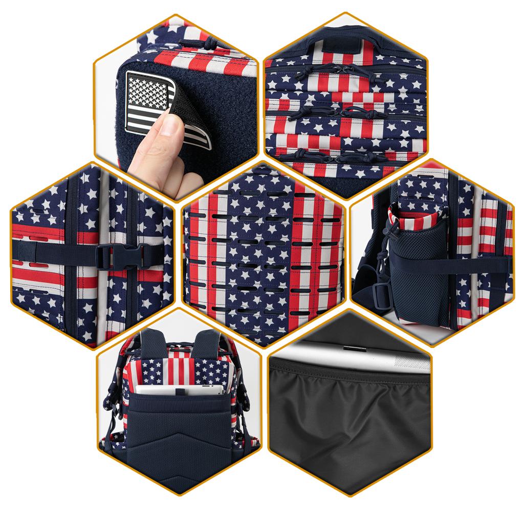 25L/45L Survival Tactical Backpack for Women/men EDC Laser Cut Molle Daypack School Bag Gym Rucksack with Dual Cup Holder