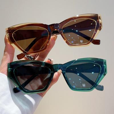 Fashion Vintage Cat Eye Sunglasses Women  Trendy Sun Glasses Punk Luxury Brand Designer Double Color Sexy Lady Shades Uv400