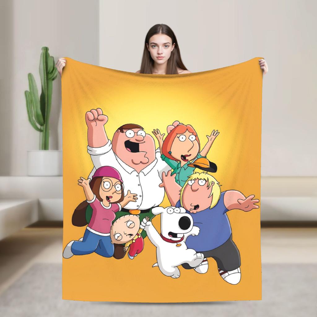 Families Cartoon Peter Griffin Guys Flannel Throw Fashion Blanket Funny TV for Bed Knitted Fashion Blanket Car Super Soft Multifunction