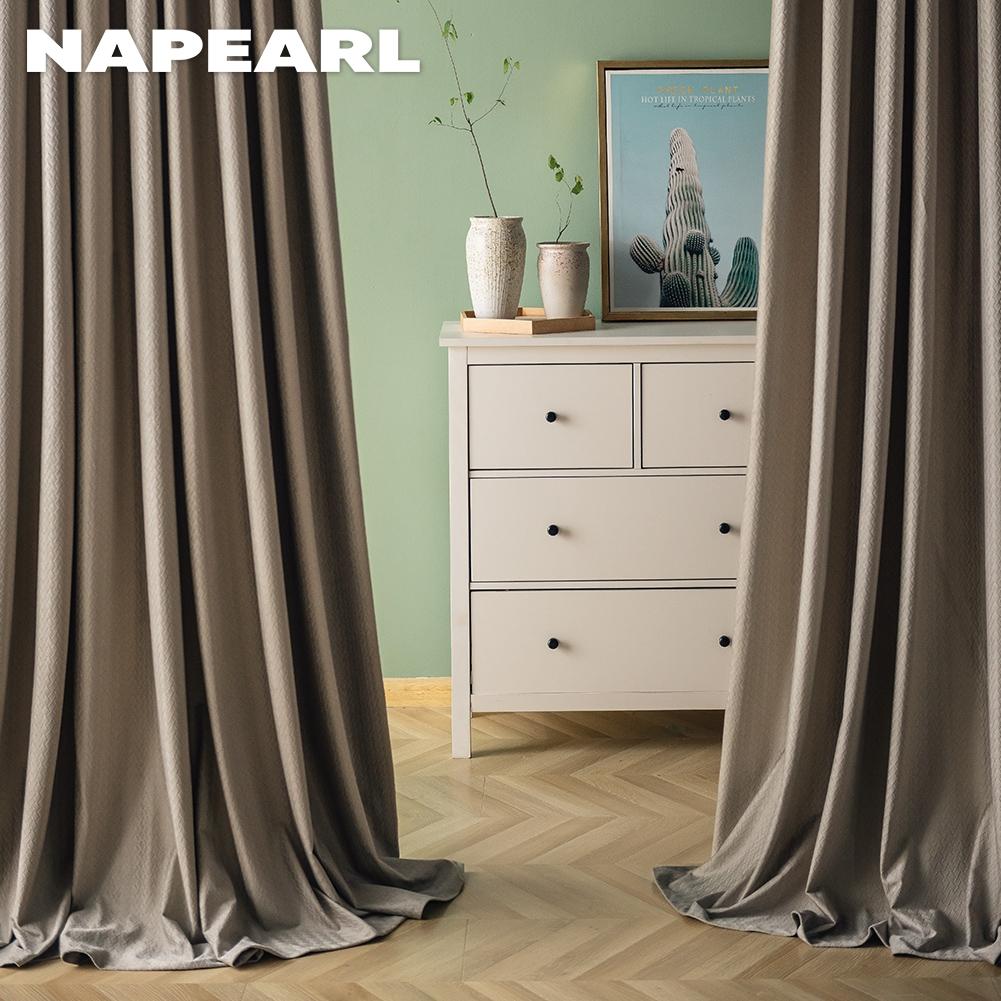 1PC NAPEARL 70-80% Blackout Simple and Elegant Textured Curtains Solid Color Soft Polyester Curtains for Living Room Bedroom Home Decor