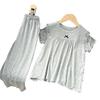 Girls' Lace Princess Pajama Set - Short-Sleeve Homewear, Modal Fabric, Thin Style for Spring/Summer, Air Conditioning Suit.