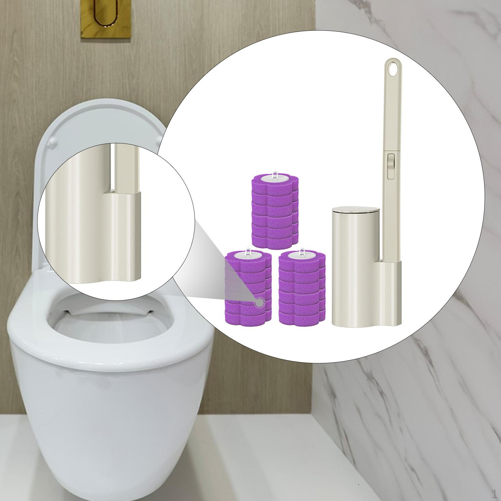 

Toilet Brush Brushes for Cleaning Supplies Toilets Set Refill Heads Scrubber фиолетовый