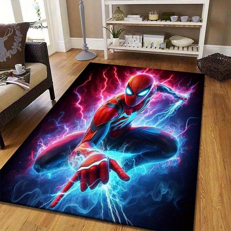 1pc Spider-Man Pattern Area Rug Soft Flannel Floor Mat for Living Room,Office,Bedroom and Carpet,Sofa Coffee Table Floor Mat