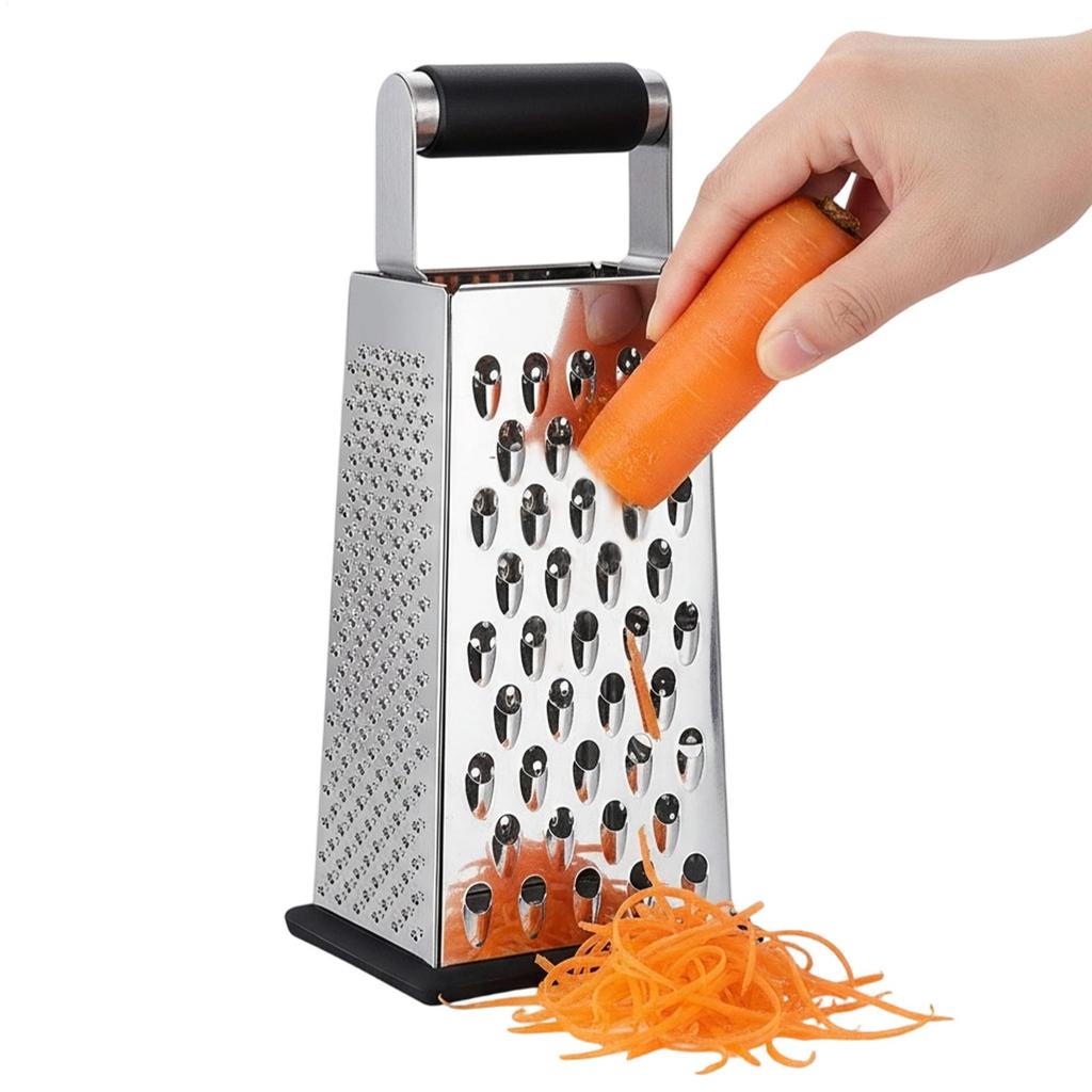 Stainless Steel Standing Cheese Grater Four-Sided Non-Slip Handle Kitchen Gadgets For Slicing Vegetable Ginger Potato Meal Prep