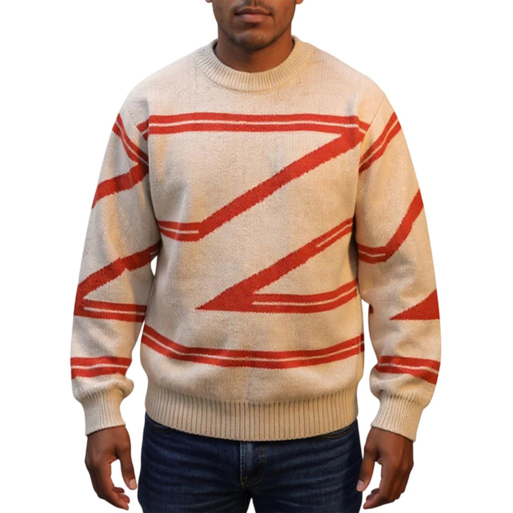 Men's  Fashion  Knitting  Pullover  Long Sleeves  Loose  Round Neck  Sweater