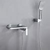 Chrome Brass Simple Shower Set Wall Mounted Hot Cold Water Mixer Faucet Shower Lift Shower Faucet Handheld Shower Set