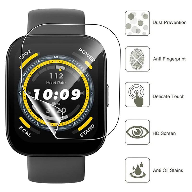 3Pcs/Pack Hydrogel Protective Film For Huami Amazfit Bip 5 Soft Clear Screen Protector Film for Amazfit Bip 6 For Amazfit Bip 6