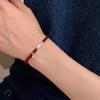 PANJBJ 925 Sterling Silver Red Agate Bead Bracelet for Women Fish Shape Retro Bead Design Versatile Jewelry Gifts Dropshipping