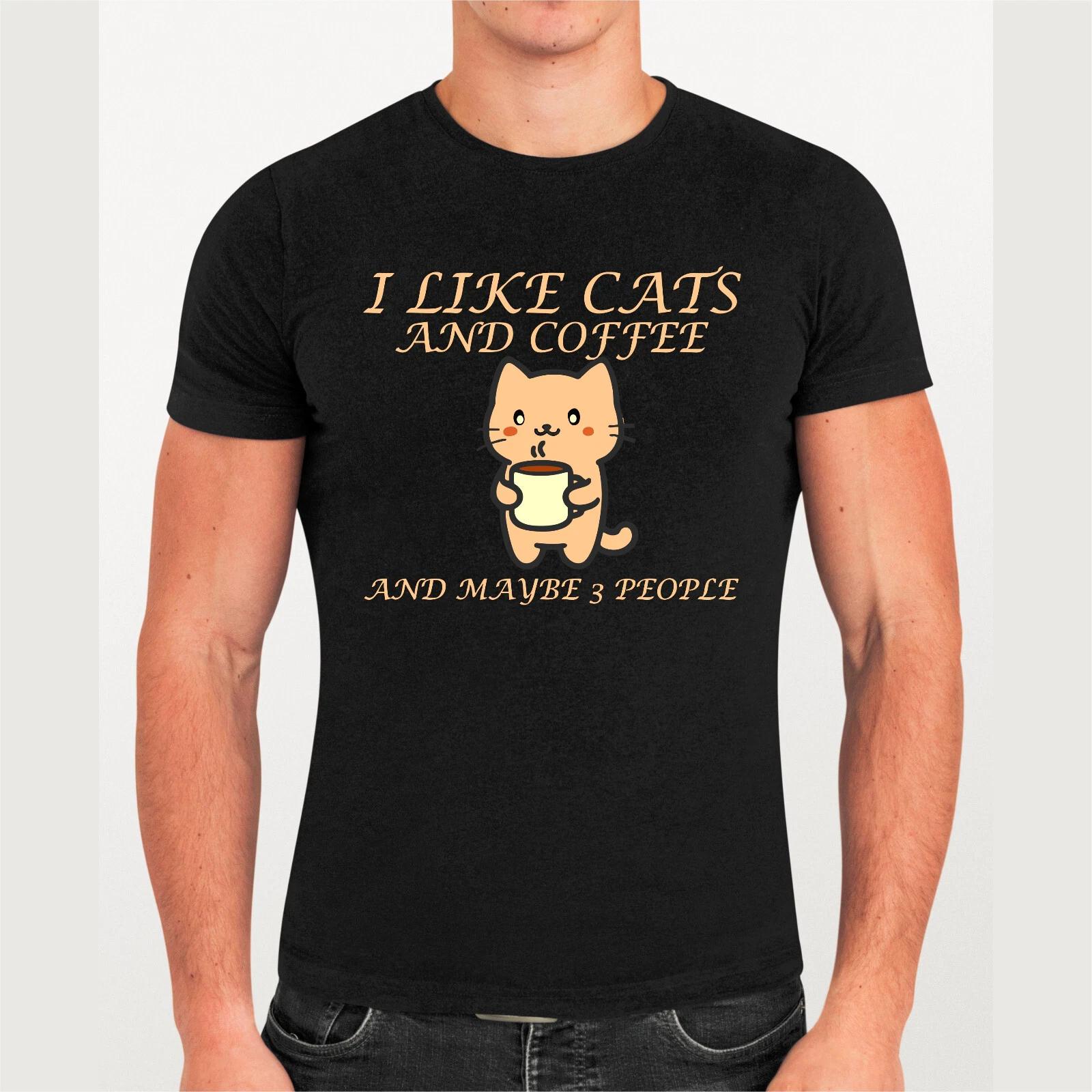 I Like Cats And Coffee Cat Lovers Funny Novelty Vintage Men s T-Shirt XL