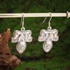 Silver-Plated Hand-Carved Pattern Circle Dangle Earrings for Women Retro Exaggerated Hypoallergenic Earrings Fashion Jewelry