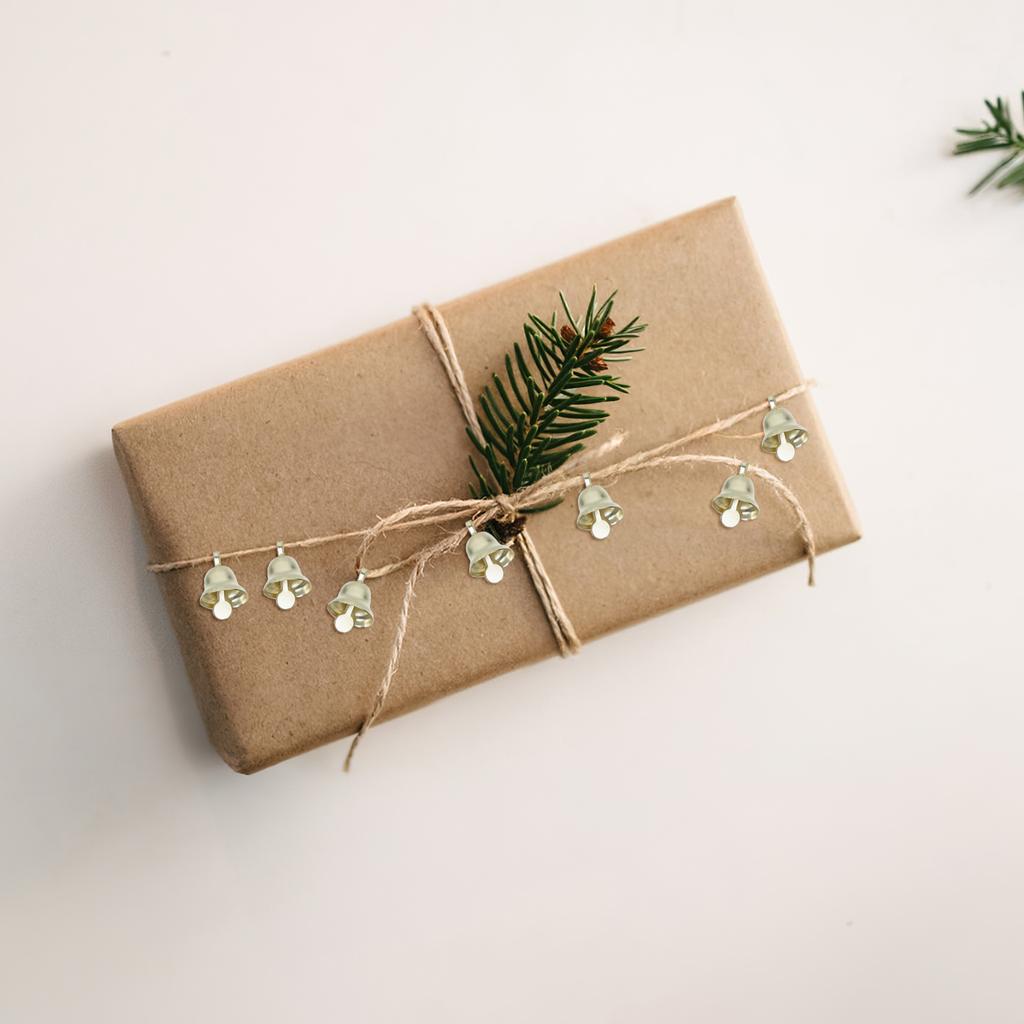 100 pcs Gold Metal Jingle Bells For Christmas Decorations 2025 Christmas Tree Decorations DIY Hanging Bell Christmas Ornaments