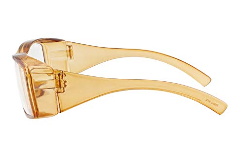 FEEL LIFE Pollen Protection Glasses FI7058-2 with Blue Light Blocking and Anti-Fog Lenses, Brown