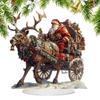 Renas de Natal 2D Trenó Estatueta de Papai Noel Ornamento Acrílico Decoração Papai Noel de Natal em Trenó Suprimentos para Festa de Feriado