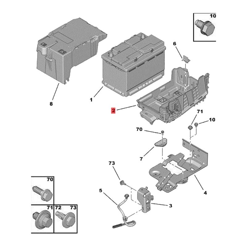 Car Battery Slot Lower Cover Protection 9676054080 For 208 2008 301 Citroen C3 C-Elysee 2013- Battery Shield