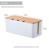 "Wood Grain Multi-Function Desktop Cable Organizer Box"