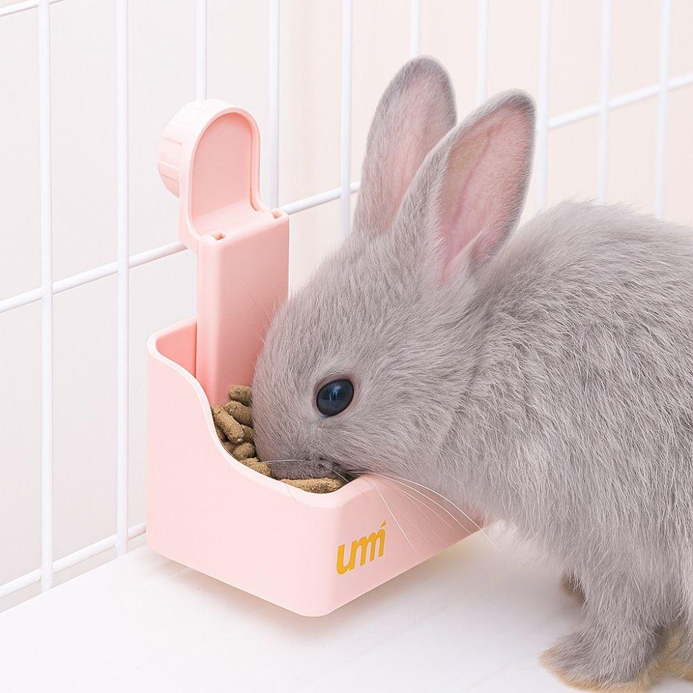 Bite Resistant Rabbit Drinking Bowl Sliding Rail Movement Guinea Pigs Feeding Bowl  Cage Mount