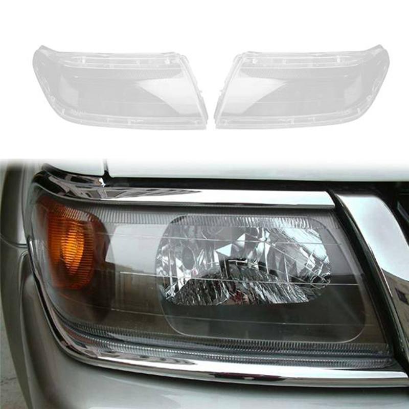 A03E-1Pair Car Headlight Shell Lamp Shade Transparent Lens Cover Headlight Cover For Mitsubishi Sport Pajero Race