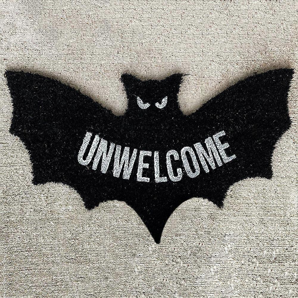 Unwelcome Bat Shaped Mat Spookys Front Door Welcome Mat for Living Room Decor