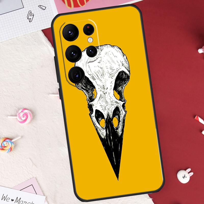 

Raven Crow Skull pattern Case For Samsung Galaxy S24 FE S20 FE S21 S22 S23 S25 S26 Ultra S10 Plus S25 FE Cover Shell Galaxy S22