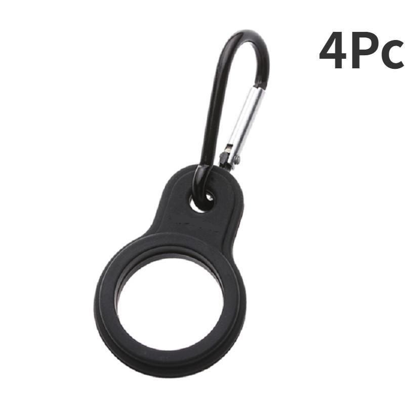 4PCS Aluminum Sports Kettle Buckle Outdoor Carabiner Water Bottle Holder Rubber Buckles Hook Camping Hiking Tool