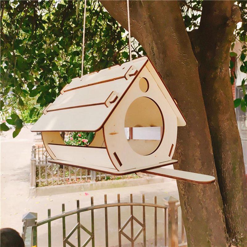 M-Modern-Hanging Bird Feeder DIY Assembled Garden Decoration Outdoor Indoor Bird Cage Garden Pendant Bird House