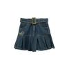 Spicy Girl Women's A-Line Pleated Denim Skirt: High-Waist, Slim, Trendy 2025 Summer Design