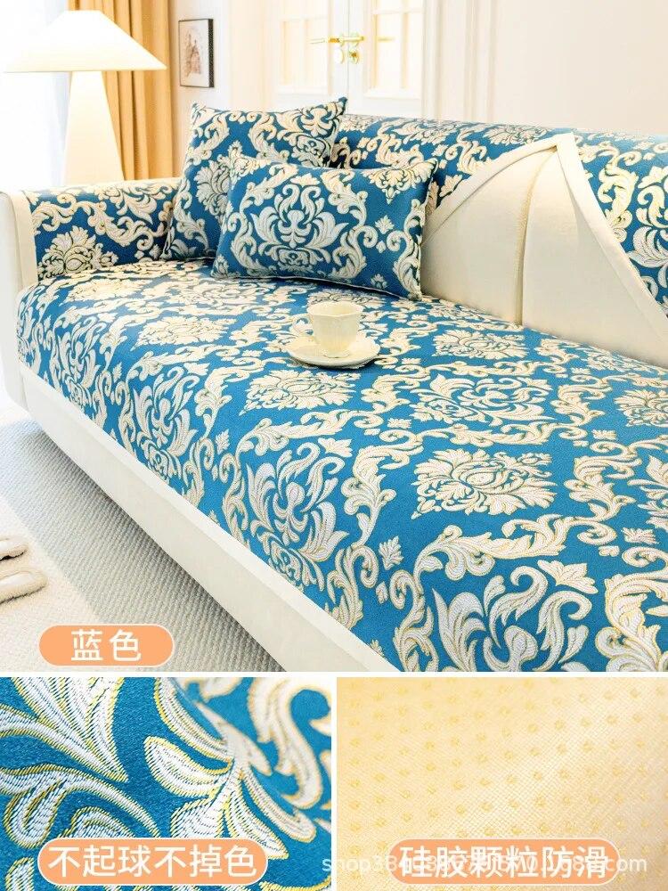 American Style Chenille Jacquard High Precision Sofa Cover Dustproof Sofa Mat Anti-slip Universal Couch Covers for Living Room