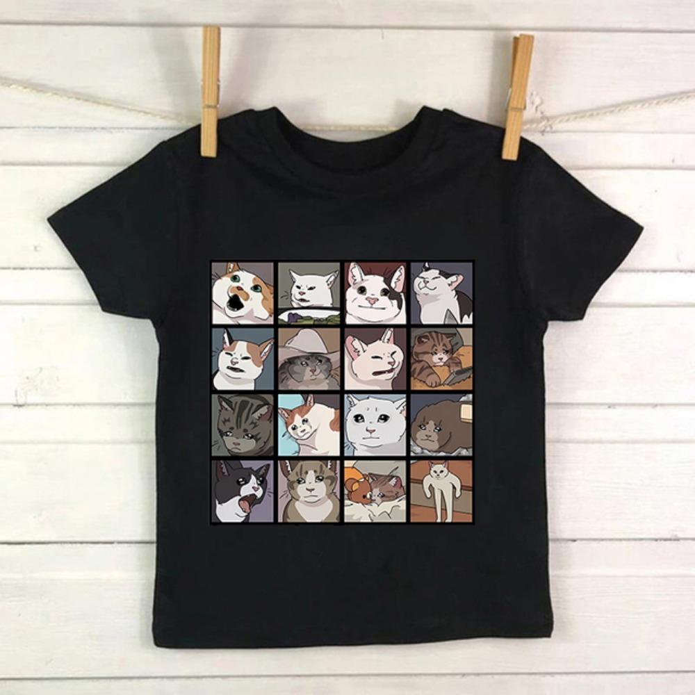 2-13 Jahre Kinder T-Shirt mit Katzen-Print Kinder T-Shirt Kinderkleidung T-Shirt Tops T-Shirt Jungen Mädchen Baby T-Shirt