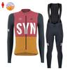 Zimní fleecová cyklistická sada pro ženy, oblečení na horské kolo, dres s dlouhým rukávem
