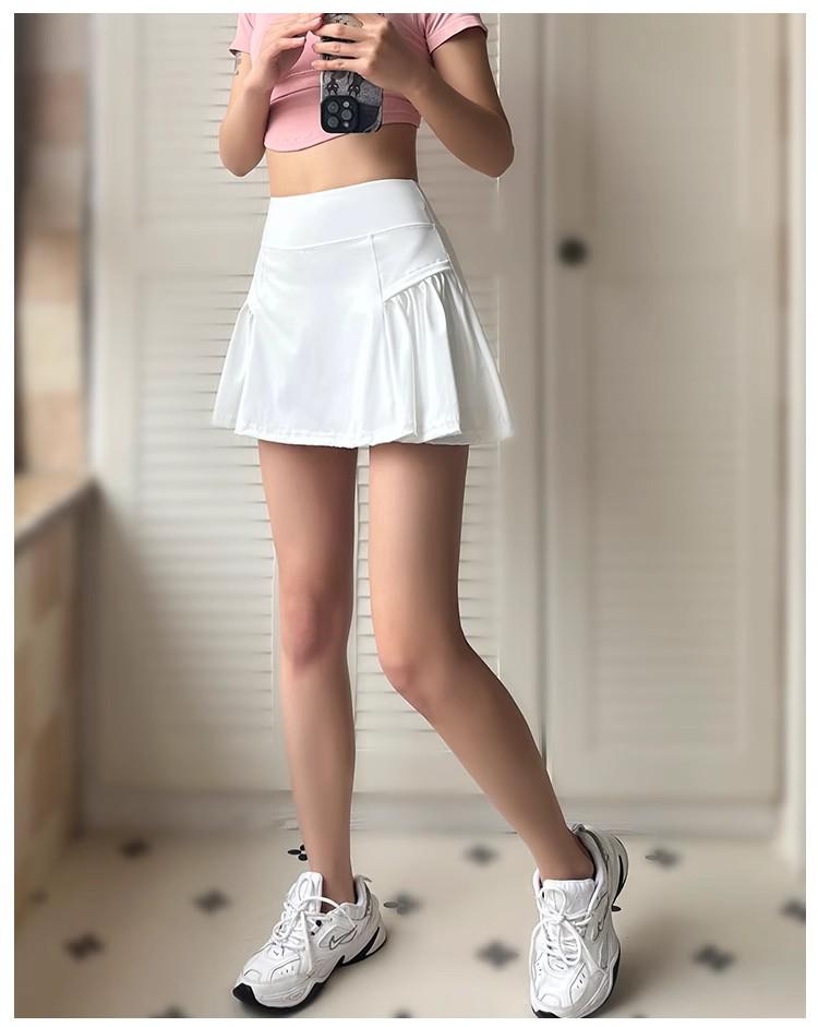 Sportovní sukně A-linie s vysokým pasem, rychleschnoucí, pro badminton, běh, tenis a fitness