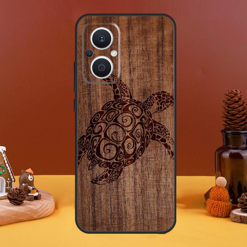 Turtle Wood Pattern Case For OPPO Reno 8T 4Z 5Z 10 Pro 11 F 4 5 6 7 8 Lite OPPO Find X5 X6 Pro X2 X3 Lite Cover