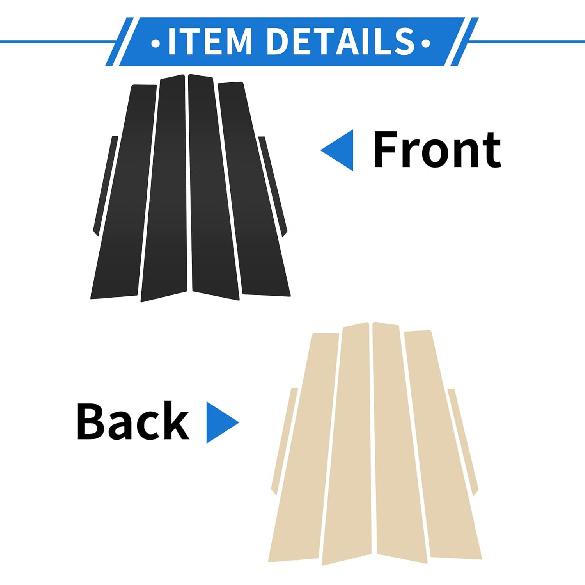 6 Pcs Door Pillar Window Trim for Cadillac CTS 2008-2013 Black Front Rear Left Right Anti Scratch Sticker Pillar Posts Door Outer Exterior Cover