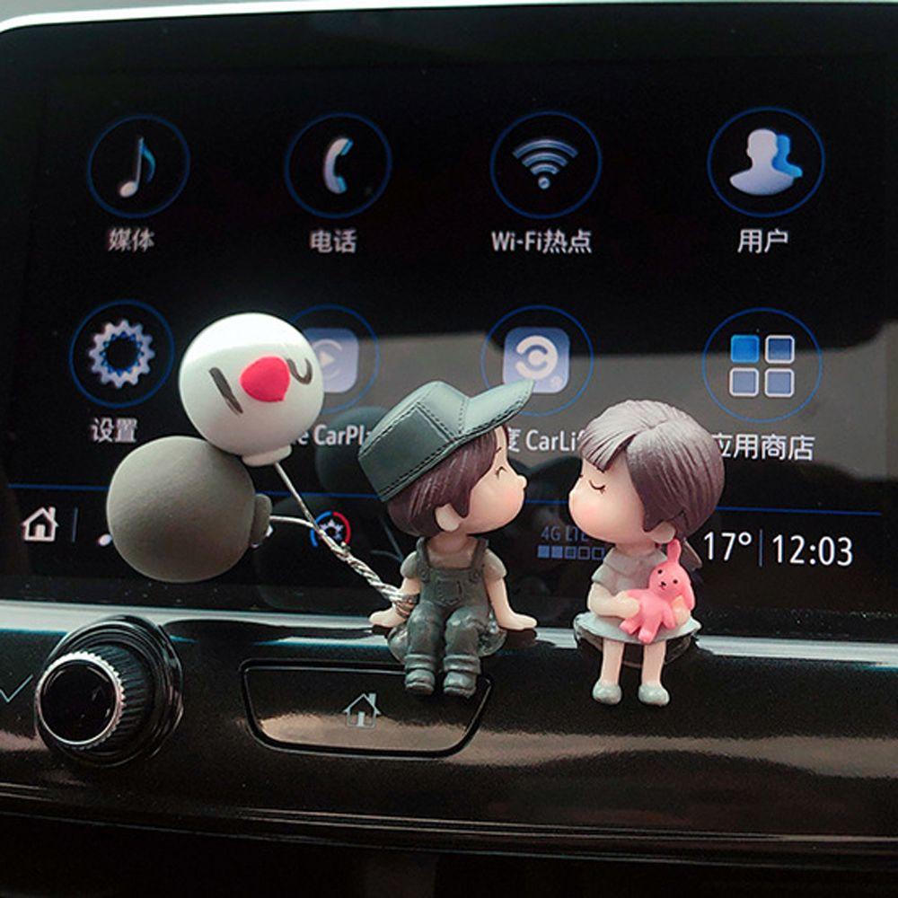 Center Console Dashboard Figure Cartoon Couples Car Decoration Action Figure Balloon Ornament