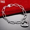 925 Sterling Silver Simple Hollow Out Heart Bracelet Exquisite Gift Jewelry