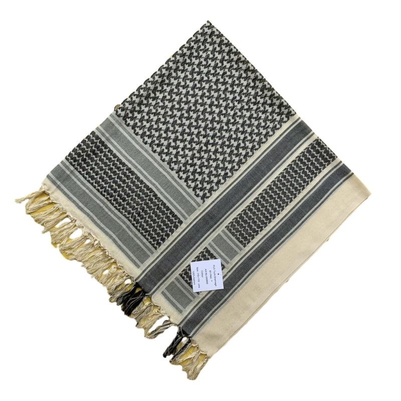 

Shemagh Scarves Keffiyeh Square Scarf with Tassels Waves Pattern Arab Headscarf Multifunctional Bandana Shawl Wrap