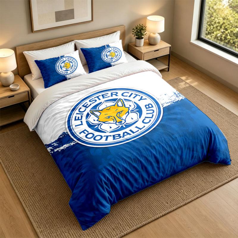 Set Biancheria da Letto 3 Pezzi Leicester City Lenzuolo Morbido e Due Federe Decorazione Camera da Letto Casa