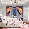2pcs- Cherry Blossom Samurai Polyester Curtains, Pole Bag Curtains 42*84, Bedroom, Living Room, Home Room Decoration