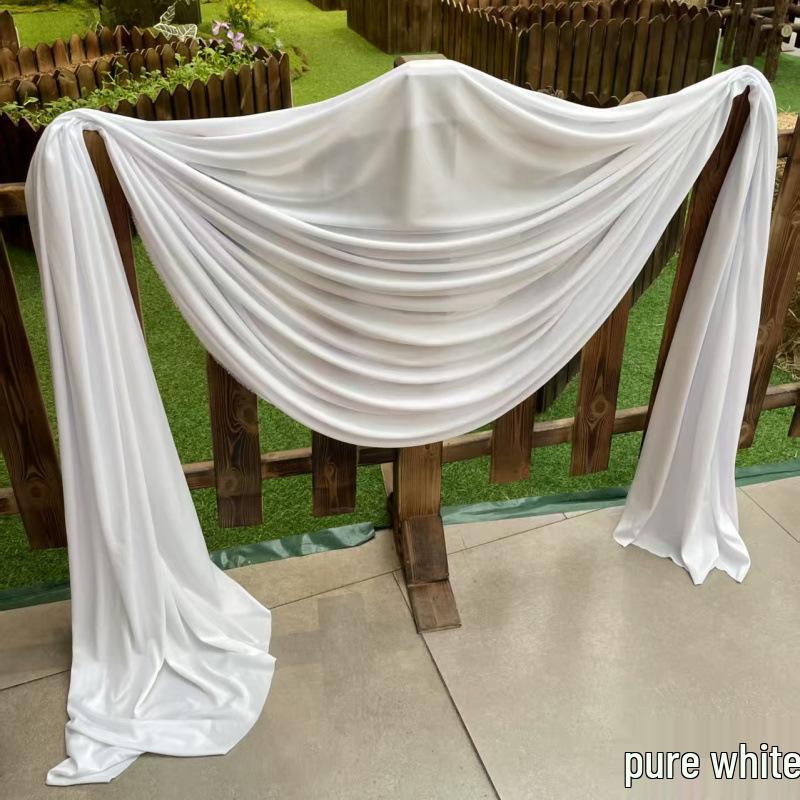 Biała Jedwabna Dekoracja Weselna na Scenę i do Domu - Zasłona