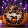 Seasonal Hanging Home Decor Halloween Ghost/Owl Diamond Art Ornament Kit, Handmade Wall Painting Suncatcher, DIY Pendant Window Decorative Porch