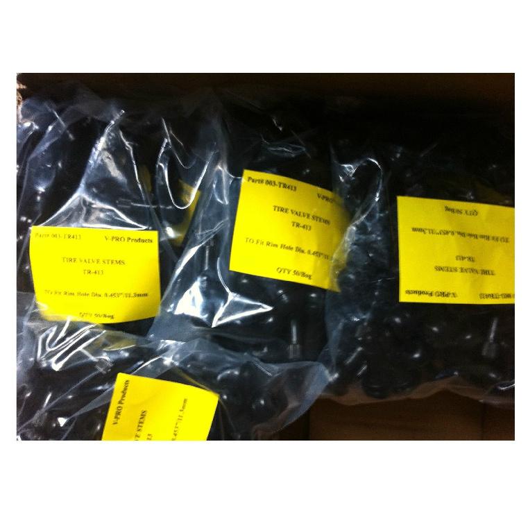 LOT 25 TR 413 Snap-In Tire Valve Stems Short Black Rubber MOST POPULAR VALVE